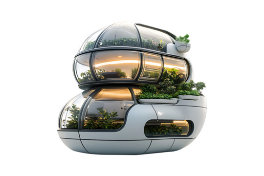 A futuristic smart farm isolated on transparent background
