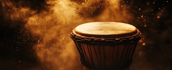 Djembe Drum in Mystical Golden Dust: Rhythms of Africa
