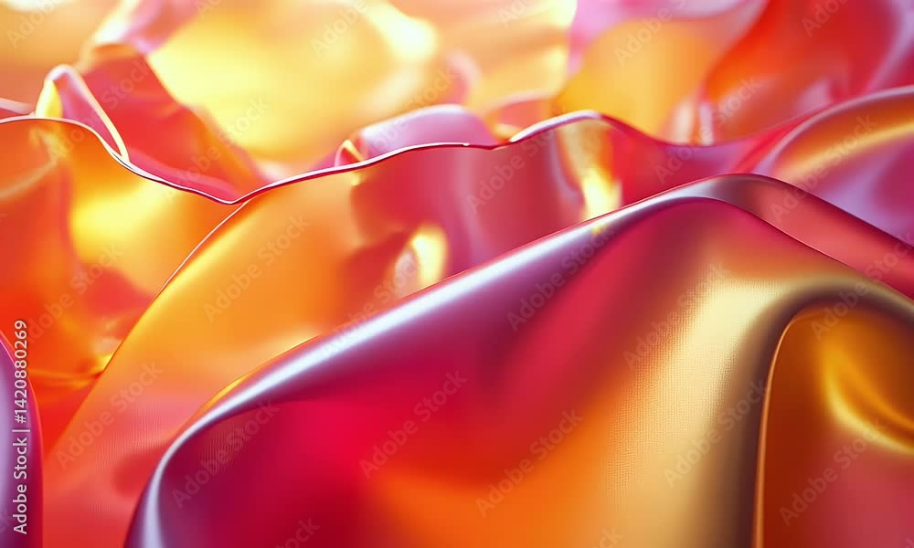 Aufkleber abstract background with an orange and red gradient color scheme, 3d abstract shapes in a digital ar