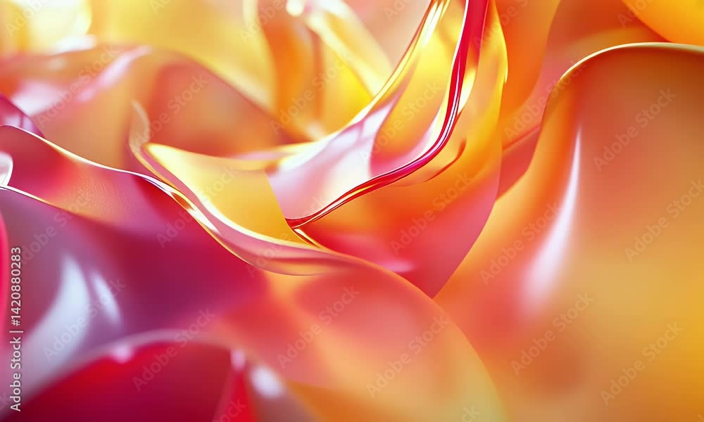 Poster abstract background with an orange and red gradient color scheme, 3d abstract shapes in a digital ar
