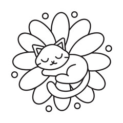 Cat moments meow life coloring pages, coloring book, line art, illustration, black & white, bold and easy coloring pages