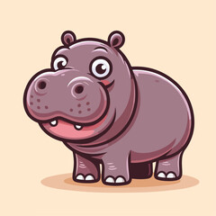 cute hippo vector illustration 