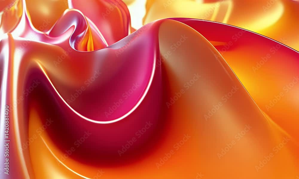 Aufkleber abstract background with an orange and red gradient color scheme, 3d abstract shapes in a digital ar