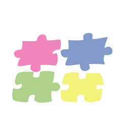 Obraz premium Colorful puzzle piece icon illustration