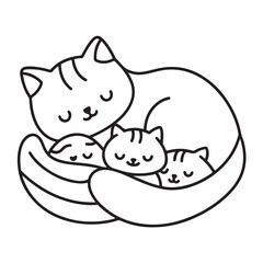 Cat moments meow life coloring pages, coloring book, line art, illustration, black & white, bold and easy coloring pages