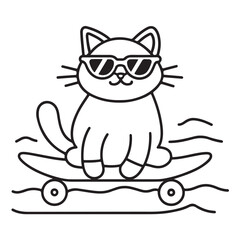 Cat moments meow life coloring pages, coloring book, line art, illustration, black & white, bold and easy coloring pages