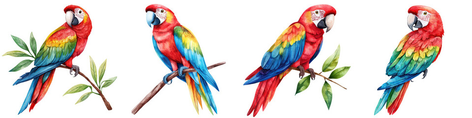 Fototapeta premium Colorful tropical parrot with vibrant feathers