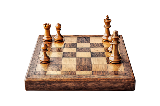 Wooden Chess Board isolated on transparent background
