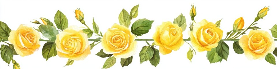 Delicate Yellow Rose Border (2)