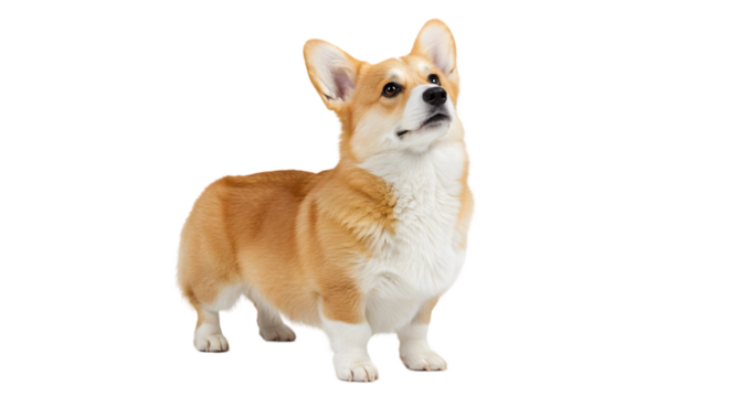 Adorable Pembroke Welsh Corgi Dog Breed Full Body Studio Shot of a Happy, Healthy Canine
