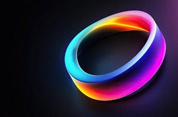 Vibrant, multicolored ring glowing on dark background