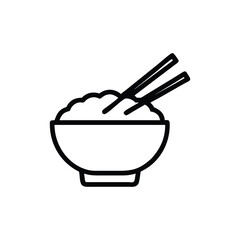 Rice Bowl with Chopsticks Vector