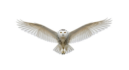 Naklejka premium Majestic Snowy Owl in Flight A Stunning Wildlife Photography Image