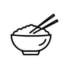 Rice Bowl with Chopsticks Vector