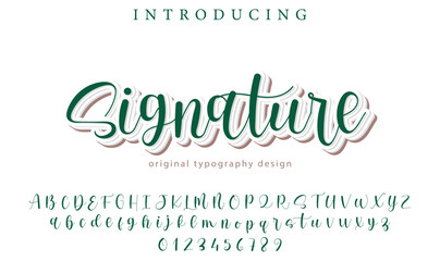 Signature Font Stylish brush painted an uppercase vector letters, alphabet, typeface