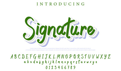 Signature Font Stylish brush painted an uppercase vector letters, alphabet, typeface