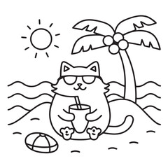 Cat moments meow life coloring pages, coloring book, line art, illustration, black & white, bold and easy coloring pages