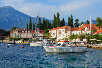 Village of Rose at the tip of the Luštica Peninsula on the eastern shore of the mouth of the bay...