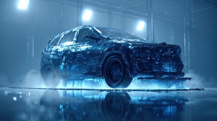 Frozen, futuristic SUV