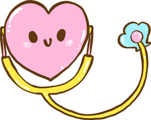 Cute Heart Shaped Docter Stethoscope Illustration