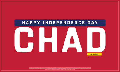 Independence Day of Chad on a dark background, Vector design of Independence Day of Chad, Typographic Design of Chad National Day, Flag typography of Chad