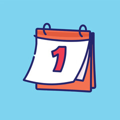 Cartoon Calendar Showing the First Day.