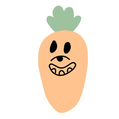 Set of cute carrots with funny faces vector illustration