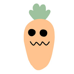 Set of cute carrots with funny faces vector illustration