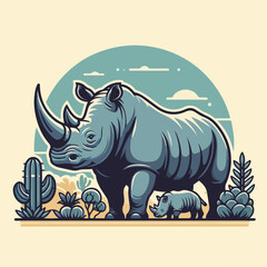 rhino vector illustration