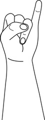 little finger hand gesture illustration outline