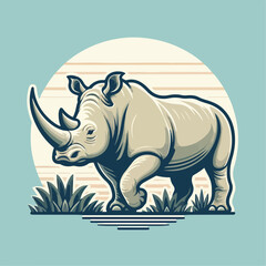 rhino on white