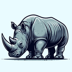 rhino on white background