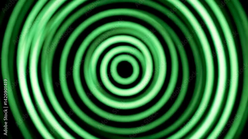 Aufkleber abstract green circular patterns conveying movement and depth in a hypnotic style, ideal for artisti
