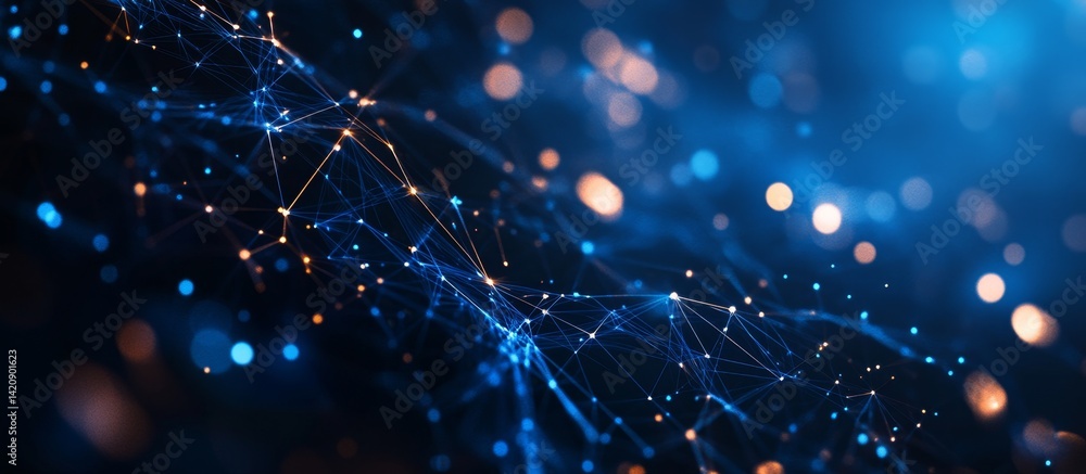 Aufkleber abstract network of connected points