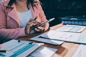 Business analyze,Close up Business people meeting to discuss the situation on the market. Business...