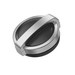 Sleek Silver Round Object with Smooth Surface and Modern Design on Transparent Background