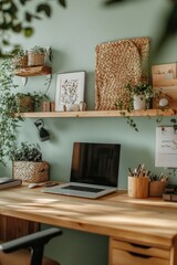 Cozy Workspace with Plants