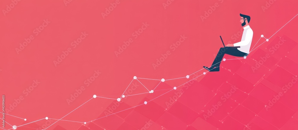 Poster strategist charting path, navigating growth trends with portable technology utilization