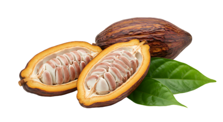 Close-up of Cacao Pods Unveiling the Origin of Chocolate – Exploring the Raw Cacao Beans and Their Transformation into Delicious Treats