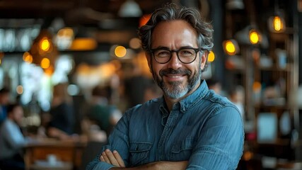 Confident Businessman Leads Collaborative Workspace in Bustling Co Working Environment