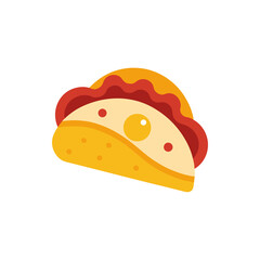 Breakfast Taco with Egg Bacon and Cheese on Transparent Background  