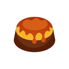 Chocolate Lava Cake with Molten Center on Transparent Background  