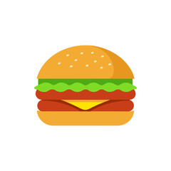 Classic Cheeseburger with Lettuce and Tomato on Transparent Background  