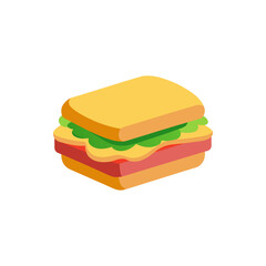Classic Ham and Cheese Sandwich on Transparent Background  