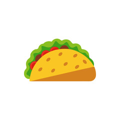 Classic Taco with Beef Lettuce and Cheese on Transparent Background  
