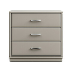 Leather bedside table with drawers isolated on white background.