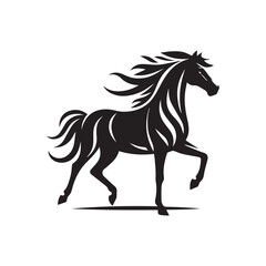 create simple black Horse Silhouette Vector  with white background 