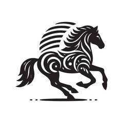 create simple black Horse Silhouette Vector  with white background 