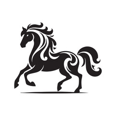 create simple black Horse Silhouette Vector  with white background 