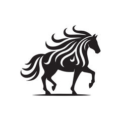 create simple black Horse Silhouette Vector  with white background 